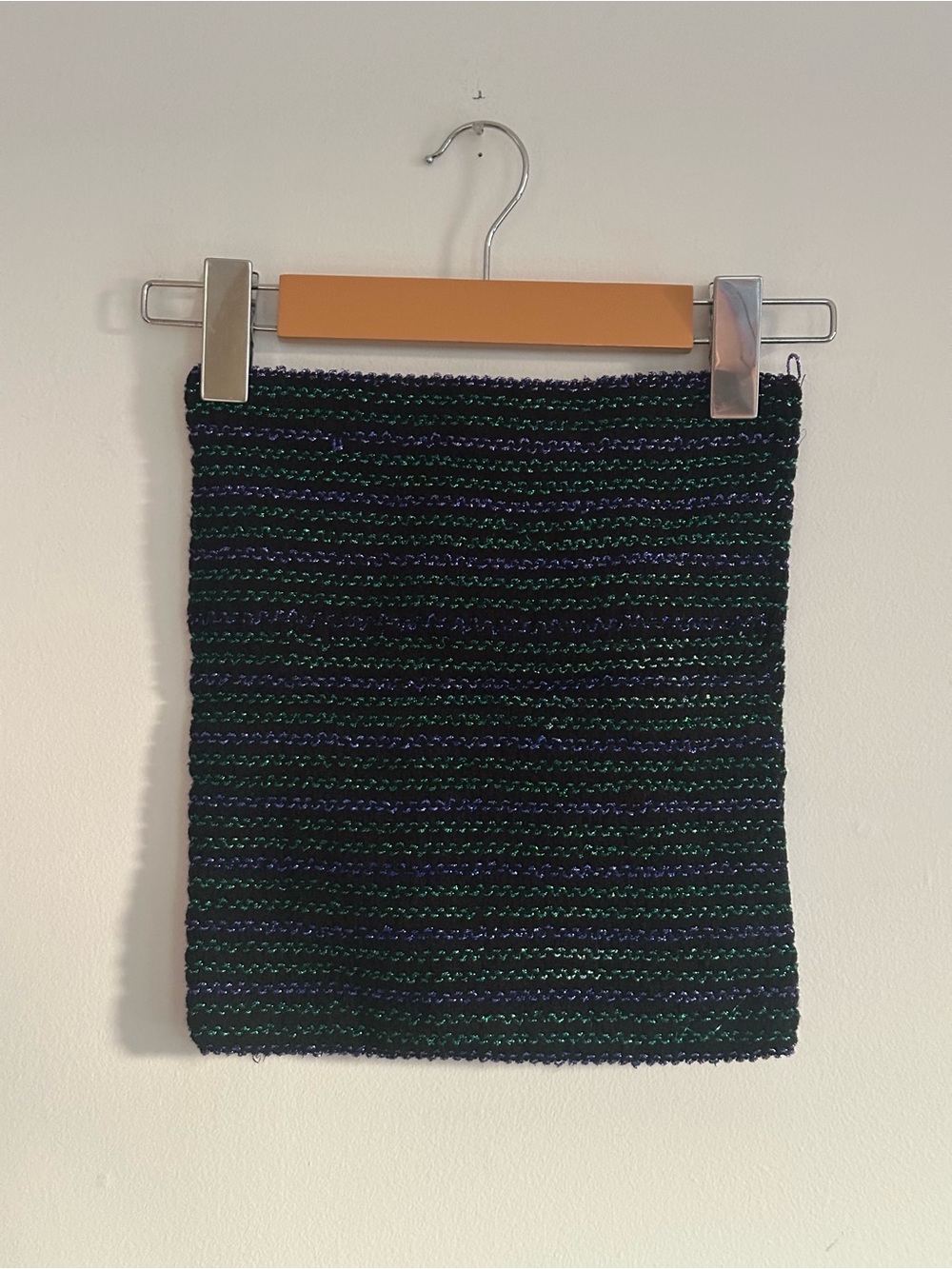 Urban Outfitters Black, Green & Purple Striped Knit Tube Top